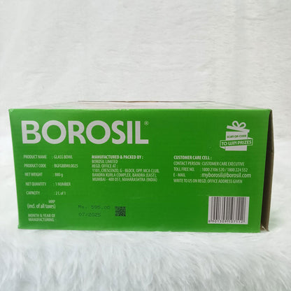 AM6208 Borosil Oven & Microwave Safe Glass Bowl - 2 Ltr