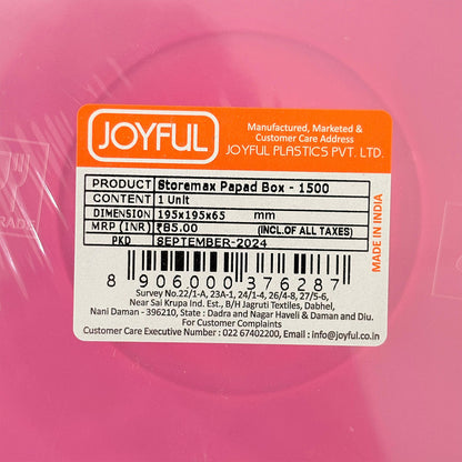 AM6529 Joyful Storemax Papad Box 1500 -  Floral Airtight Container (Printed)