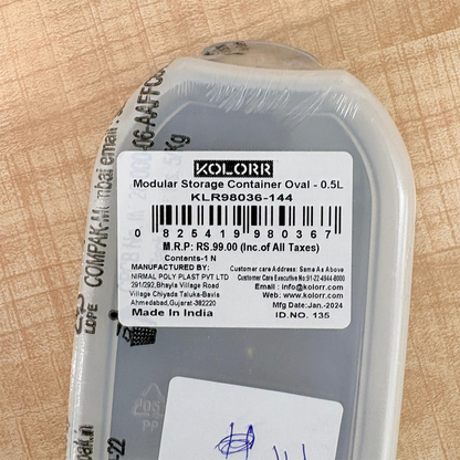 AM6742 Kolorr Essentials Modular Oval Storage Container - 0.5 Ltr