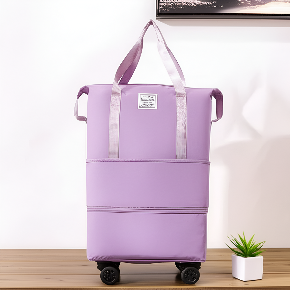 AM5643 Duffle Trolley Bag with Wheels, Expandable Foldable Luggage Bag for Travel (Multicolour)