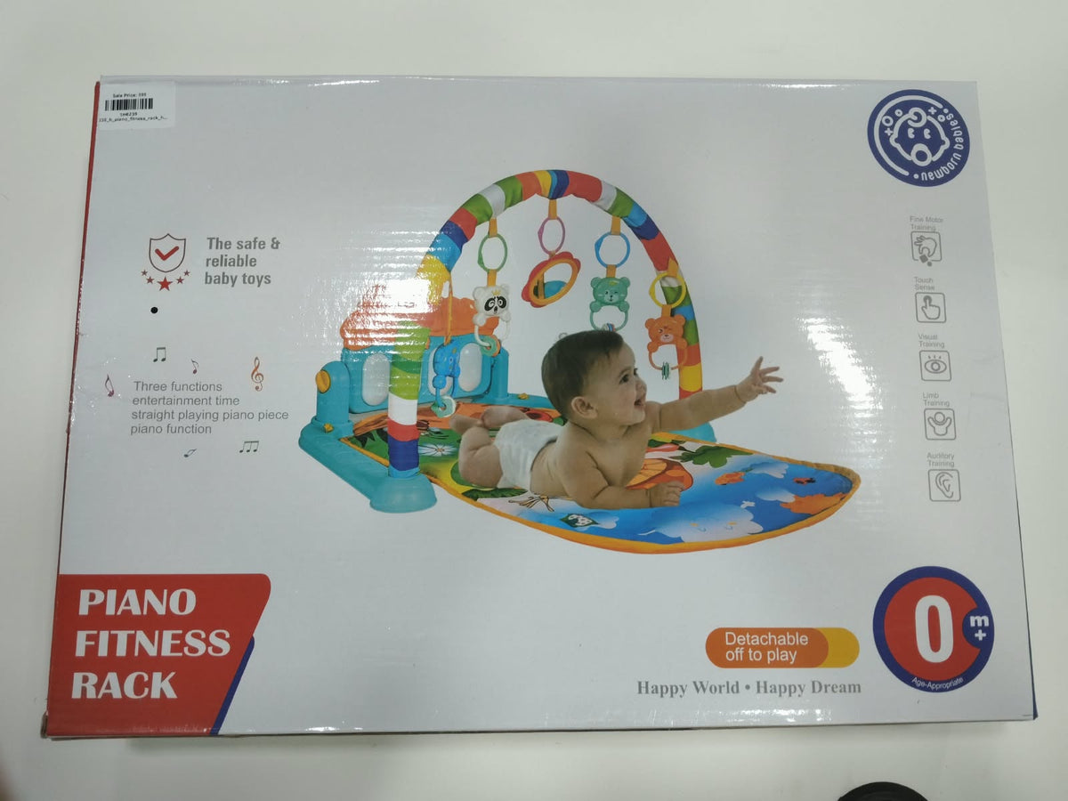 TM0239 Baby Piano Play Mat Gym & Fitness Rack with Hanging Rattles Keyboard Set with Music Mode