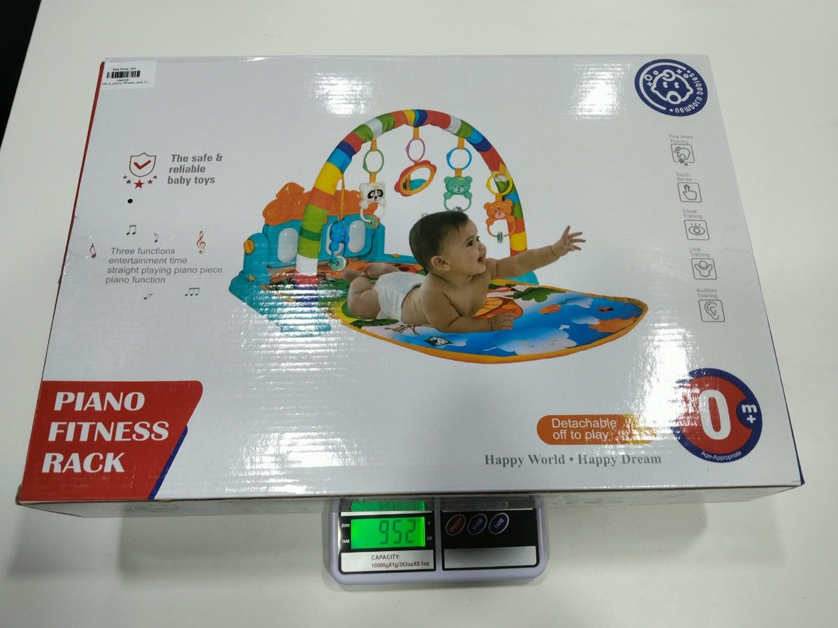 TM0239 Baby Piano Play Mat Gym & Fitness Rack with Hanging Rattles Keyboard Set with Music Mode