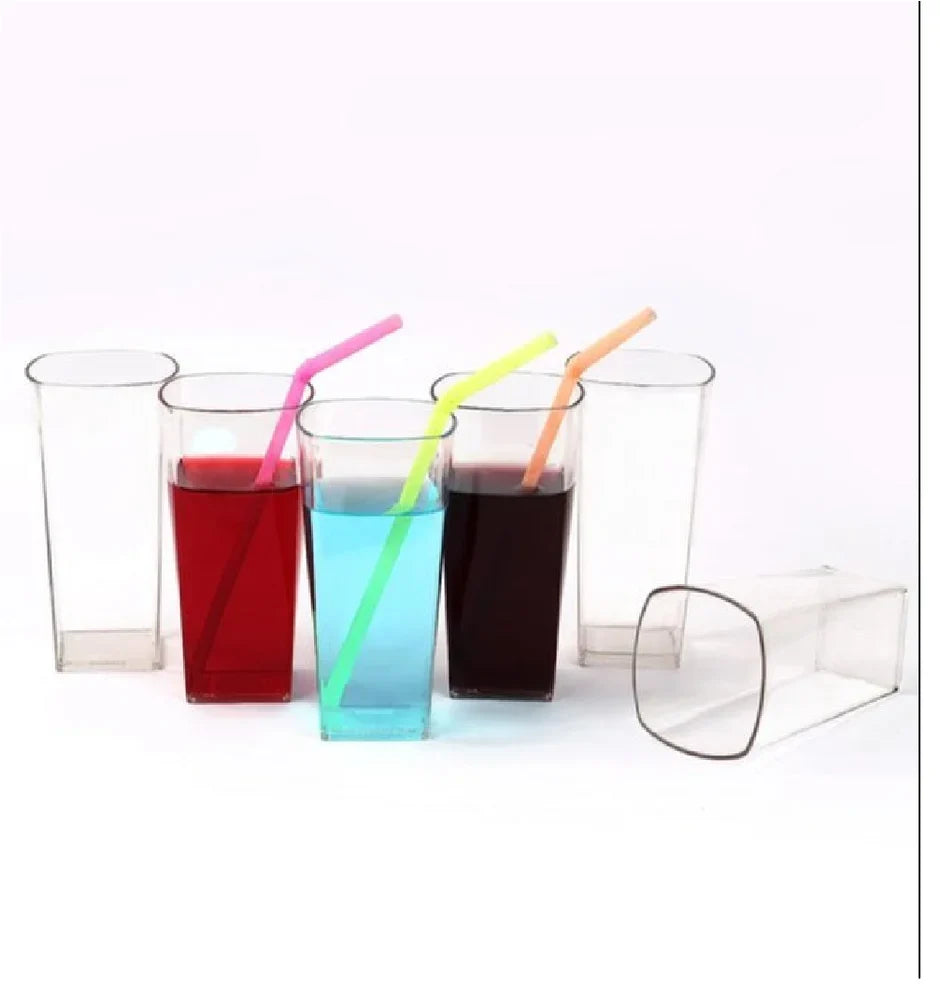 AM2103 Plastic Square Taquilla Glass Set - 6 Pieces