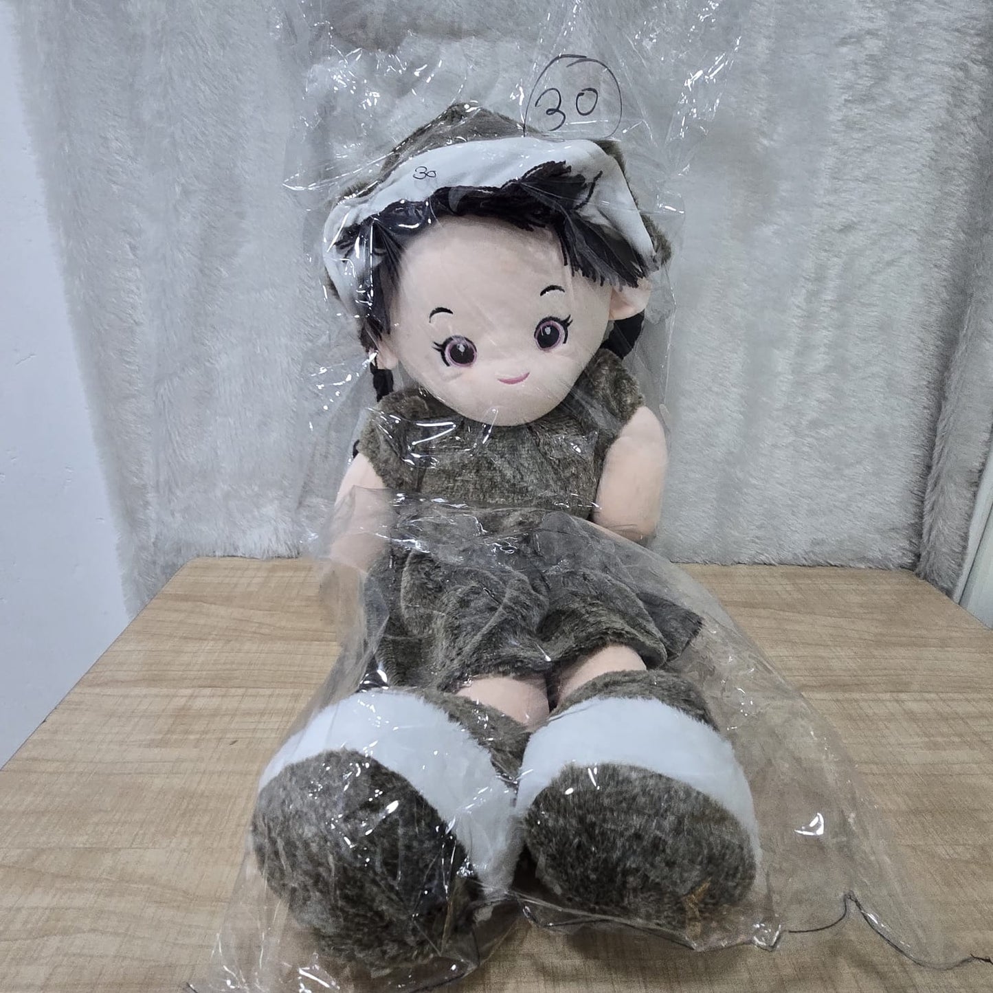 AM6978 Plush Girl Doll with Hat and Dress