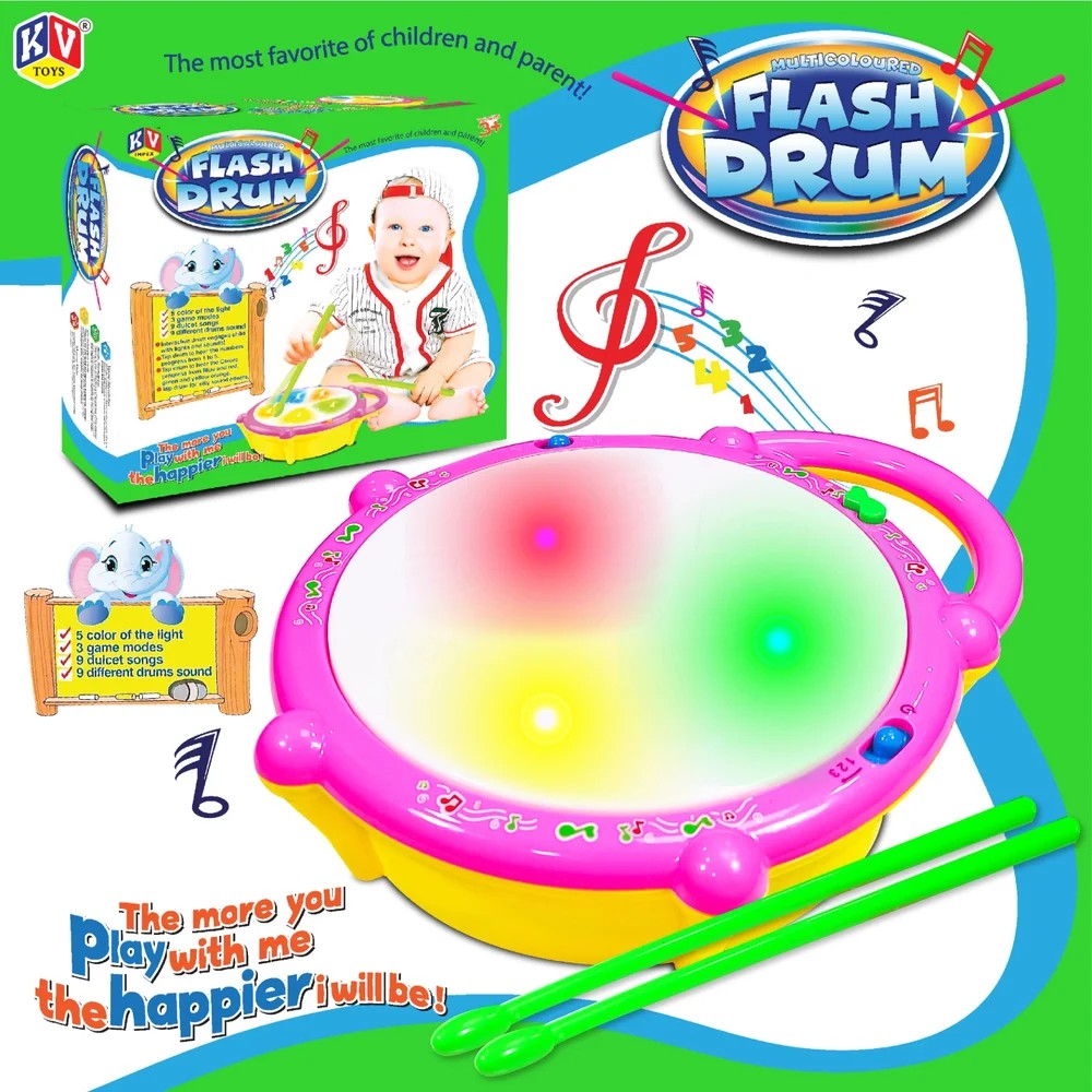 A06481 Multicoloured Musical Flash Drum with Lights and Sounds (Age 3+)