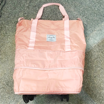 AM5643 Duffle Trolley Bag with Wheels, Expandable Foldable Luggage Bag for Travel (Multicolour)