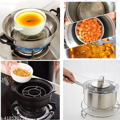 AM3569 Round Hot Plate Stand Stainless Steel For Kitchen 1 Pcs